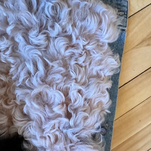 Alexander Wang Shearling Jean Coat Pink Size XS - Picture 8 of 12